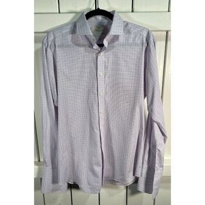 Hawes & Curtis Men's Double Cuff Slim Fit Dress Shirt Check Red Blue 15.5/35